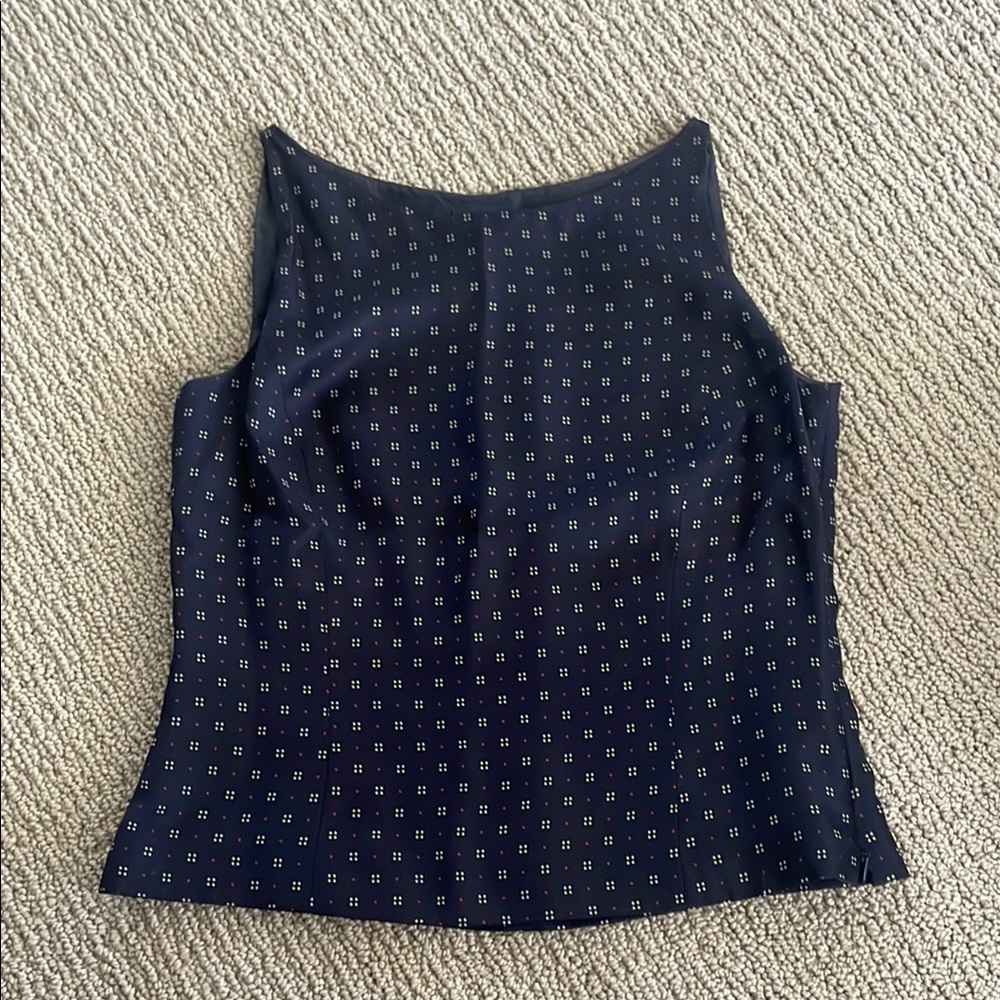 Navy Blue Ann Taylor Sleeveless Top